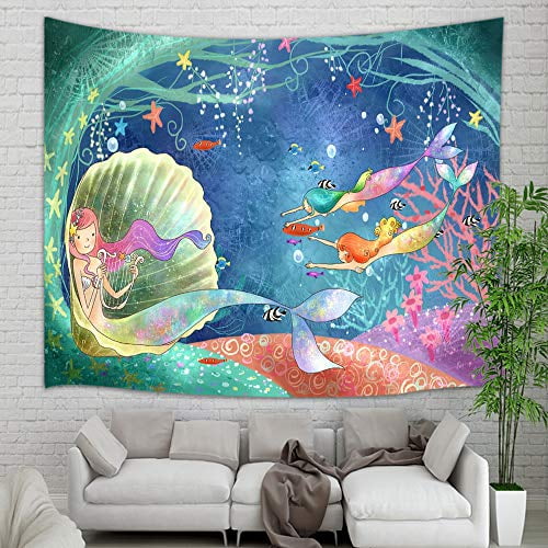 Under Sea World Turtle Wall Tapestry Wall Art Hanging for Bedroom Living Room